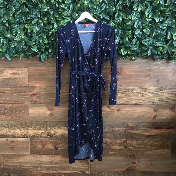 JoeFresh Long Sleeve Print Wrap Dress NWOT - Picture 4 of 8